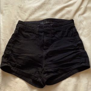 Black button and zip up shorts
